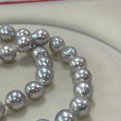 Ise Shima Isu Bay Akoya Pearl Necklace with 8.5-9mm uncolored pearls on a 45cm strand