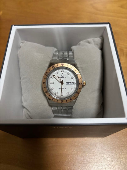 TIMEX Q TIMEX 36mm White Gold Quartz Men's Watch — Japanese