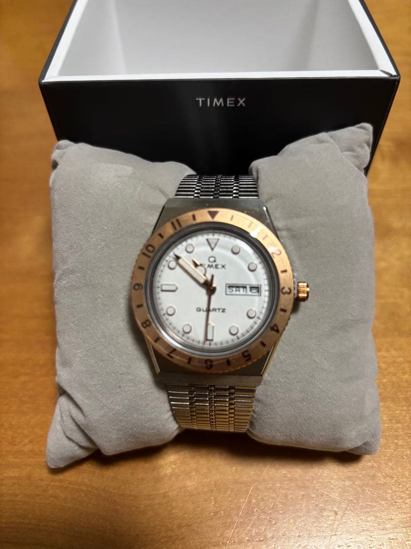 TIMEX Q TIMEX 36mm White Gold Quartz Men's Watch — Japanese