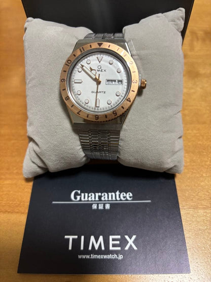 TIMEX Q TIMEX 36mm White Gold Quartz Men's Watch — Japanese