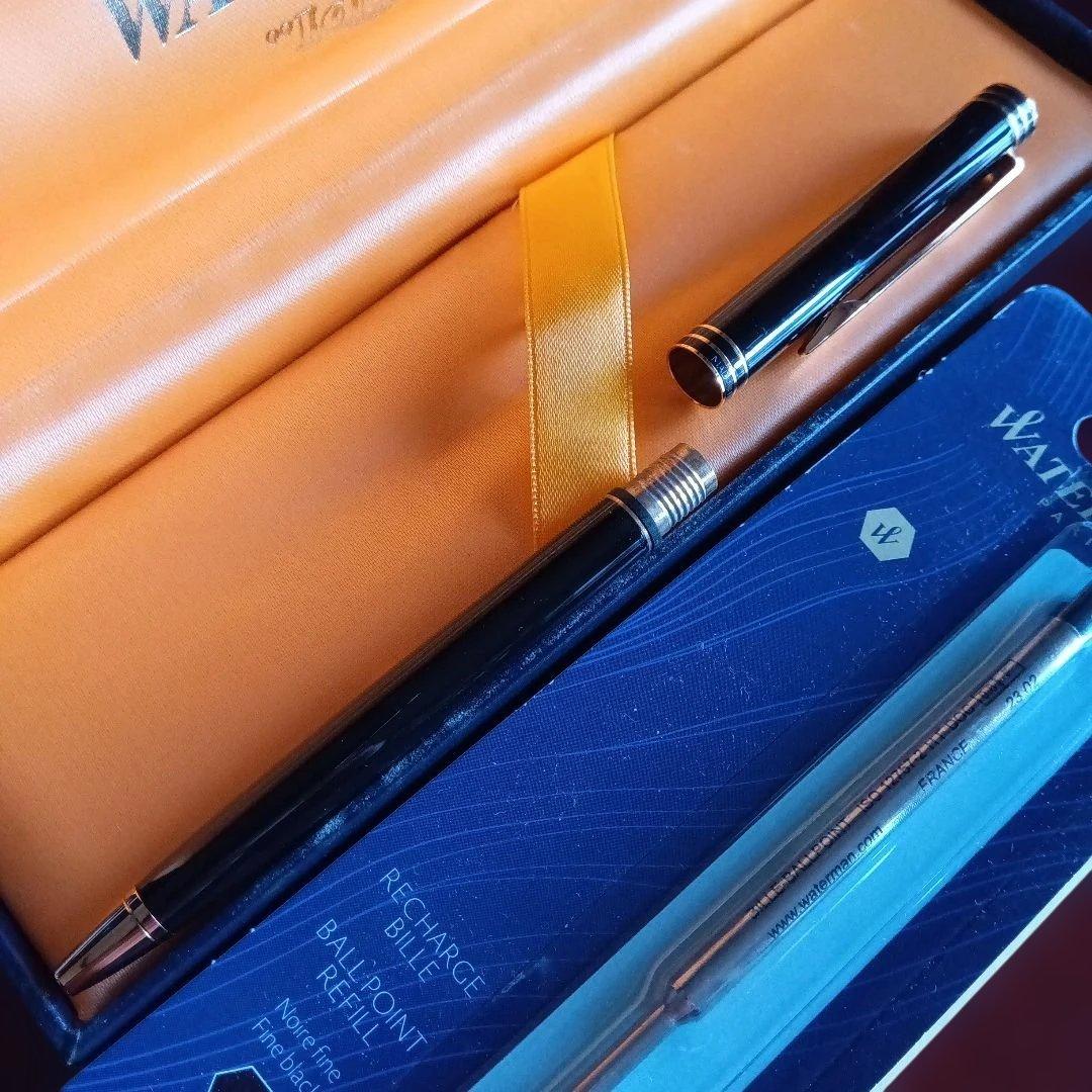 WATERMAN Exclusive black ballpoint pen with black refill and elegant France case