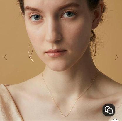 Agatte Diamond K10 gold necklace with adjustable length and simple elegant diamond design