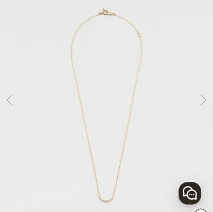 Agatte Diamond K10 gold necklace with adjustable length and simple elegant diamond design