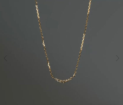 Agatte Diamond K10 gold necklace with adjustable length and simple elegant diamond design