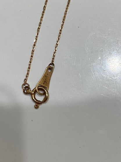 Agatte Diamond K10 gold necklace with adjustable length and simple elegant diamond design