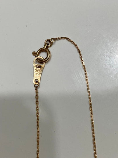 Agatte Diamond K10 gold necklace with adjustable length and simple elegant diamond design
