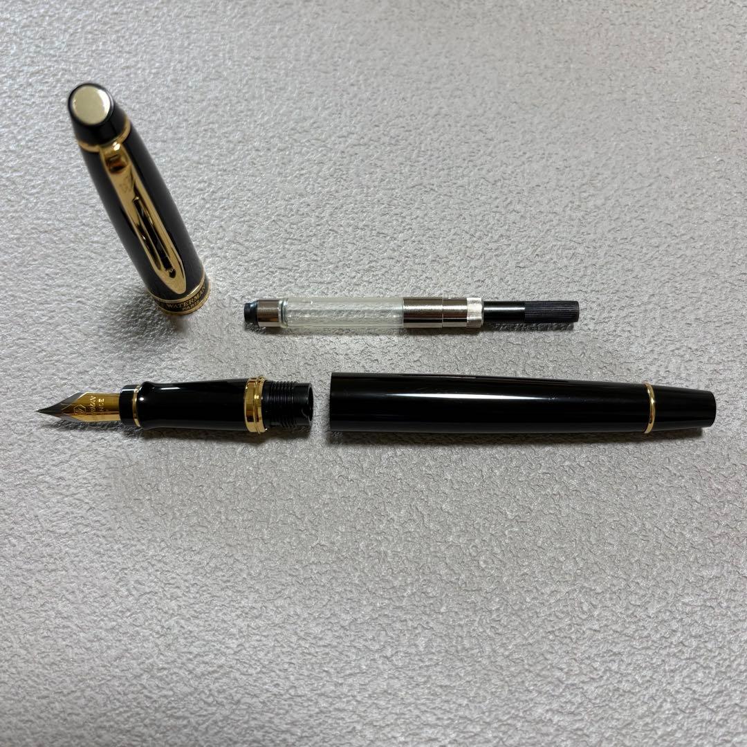 WATERMAN Expert Essential Black GT fountain pen with fine nib, unused condition