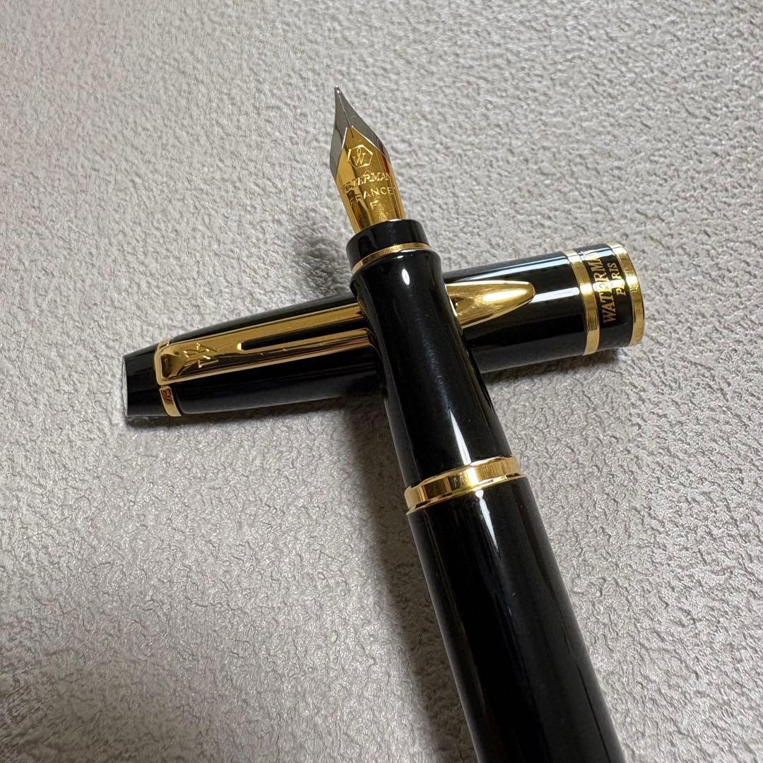 WATERMAN Expert Essential Black GT fountain pen with fine nib, unused condition