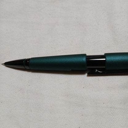 CROSS Edge ballpoint pen with matte green and black body shown from side angle