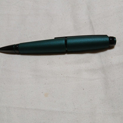 CROSS Edge ballpoint pen with matte green and black body shown from side angle