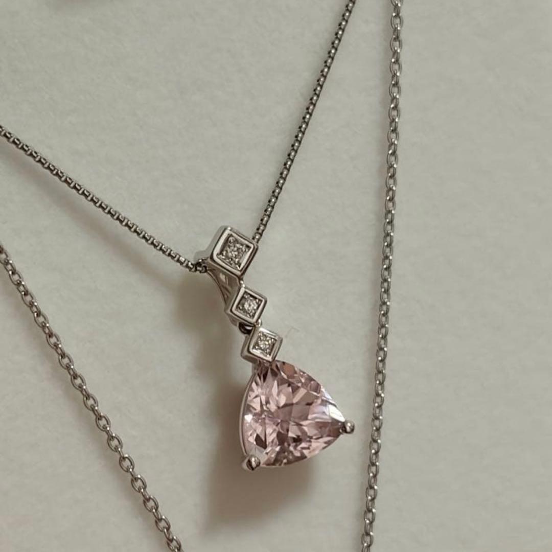 Tasaki Pearl K18WG necklace with 3.13 carats Morganite and 0.03 carat diamonds on 43cm chain