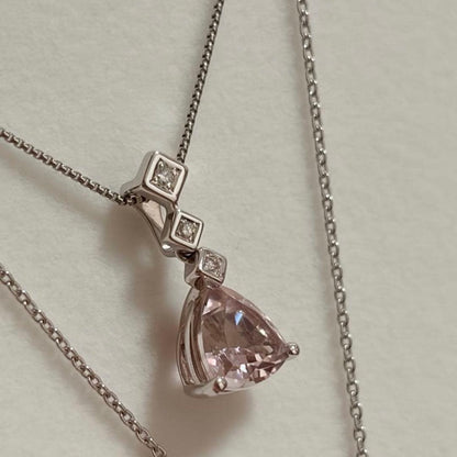 Tasaki Pearl K18WG necklace with 3.13 carats Morganite and 0.03 carat diamonds on 43cm chain