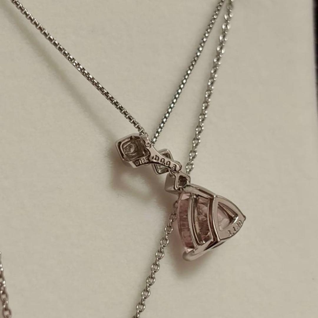 Tasaki Pearl K18WG necklace with 3.13 carats Morganite and 0.03 carat diamonds on 43cm chain