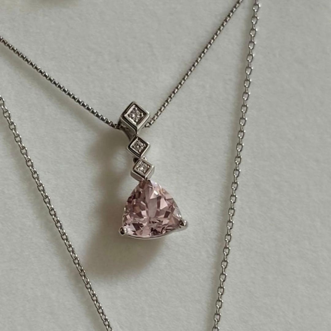 Tasaki Pearl K18WG necklace with 3.13 carats Morganite and 0.03 carat diamonds on 43cm chain