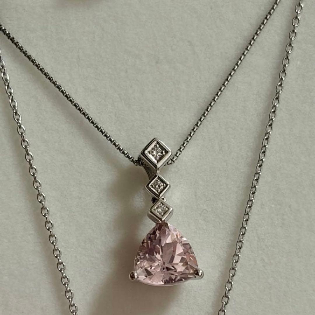 Tasaki Pearl K18WG necklace with 3.13 carats Morganite and 0.03 carat diamonds on 43cm chain