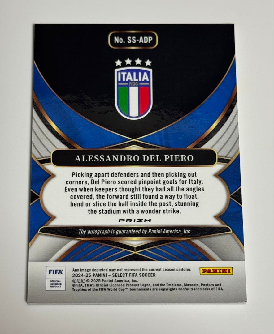 Italy National Team Juventus Del Piero Autograph — Japanese