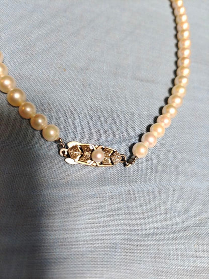 Mikimoto silver necklace with a single 5.8mm genuine pearl pendant weighing 20 grams