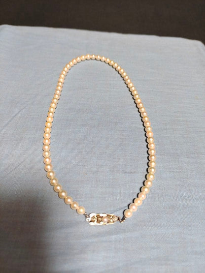 Mikimoto silver necklace with a single 5.8mm genuine pearl pendant weighing 20 grams