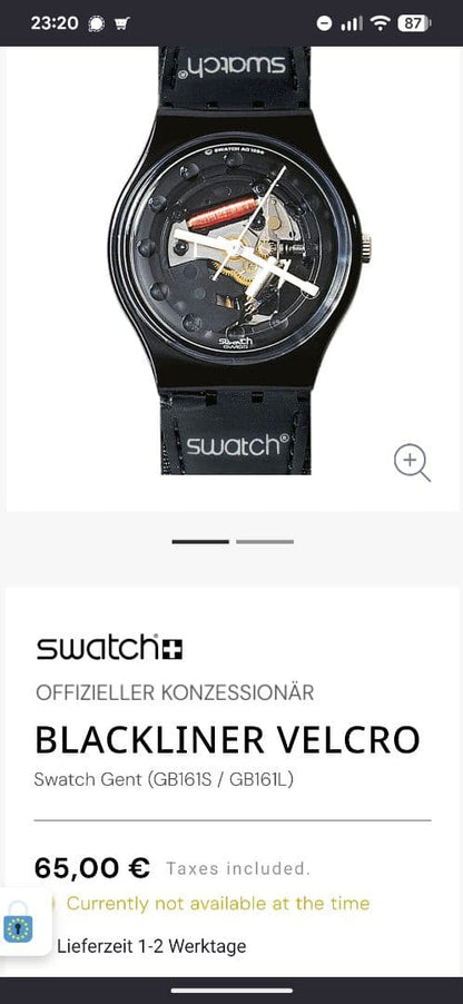 swatch GB161 Quartz Men's — Japanese