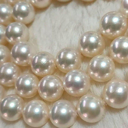 Kuro Pearl Long Necklace with white pearls 6.9-7.4 mm on 66 cm silver SV925 chain