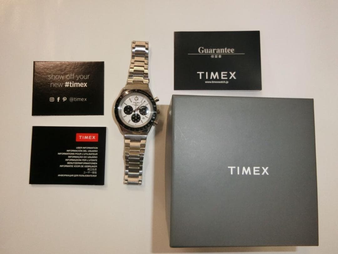 TIMEX Q Chronograph Panda Dial Quartz Men's Watch — Japanese