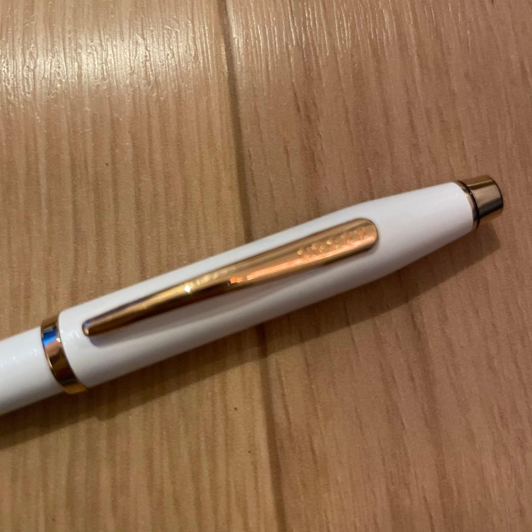 CROSS Twist Ballpoint Pen No. 46 with white body and gold metal parts