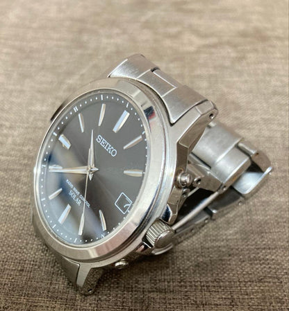 SEIKO 電波ソーラー シルバー針} Solar Men's Watch — Japanese