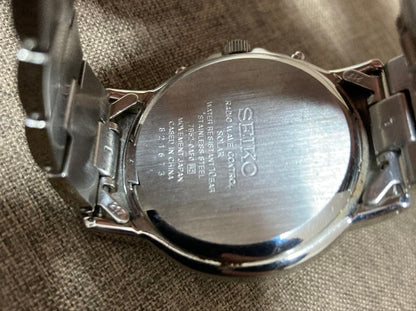 SEIKO 電波ソーラー シルバー針} Solar Men's Watch — Japanese