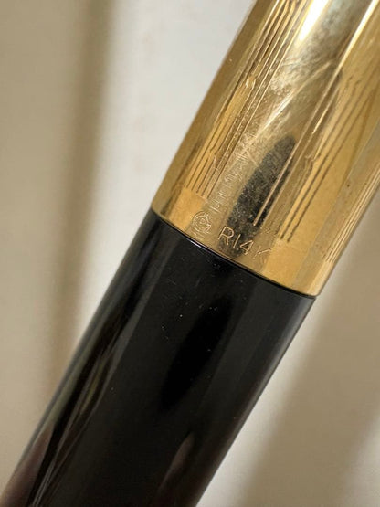 Vintage Pilot Super 300 fountain pen with 14K nib and accompanying case shown on white background