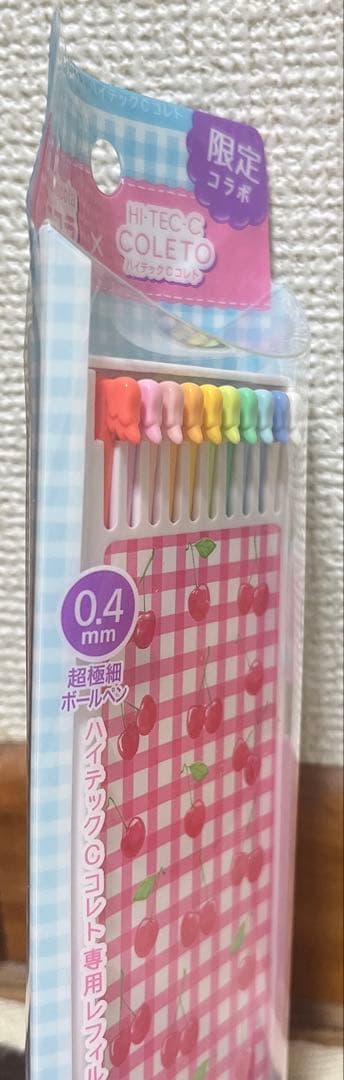 Limited rare PILOT HI-TEC-C COLETO 0.4mm ballpoint pen refill set with 10 colors in used condition