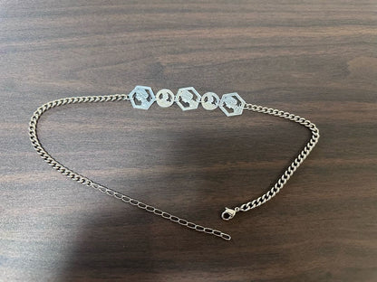 Agete silver coin motif necklace with antique finish and gold plating on adjustable 40-50cm chain