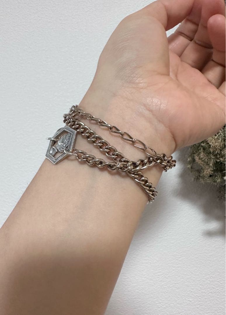 Agete silver coin motif necklace with antique finish and gold plating on adjustable 40-50cm chain