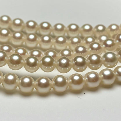Oyster pearl long necklace 105cm with 2 strands of white Akoya baby pearls and silver clasp