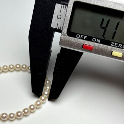 Oyster pearl long necklace 105cm with 2 strands of white Akoya baby pearls and silver clasp