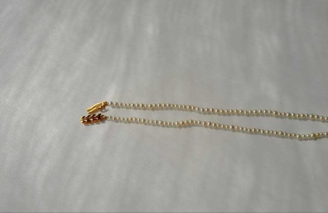 New Akoya pearl necklace featuring very small 3.0-2.0 mm baby mustard seed pearls, 44 cm length