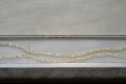 New Akoya pearl necklace featuring very small 3.0-2.0 mm baby mustard seed pearls, 44 cm length
