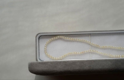 New Akoya pearl necklace featuring very small 3.0-2.0 mm baby mustard seed pearls, 44 cm length