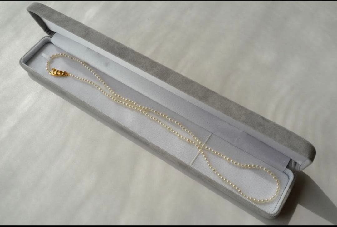 New Akoya pearl necklace featuring very small 3.0-2.0 mm baby mustard seed pearls, 44 cm length