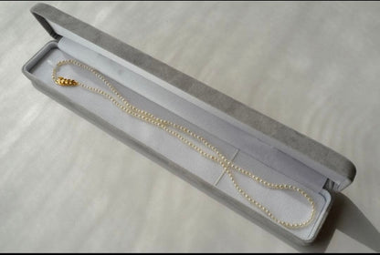 New Akoya pearl necklace featuring very small 3.0-2.0 mm baby mustard seed pearls, 44 cm length