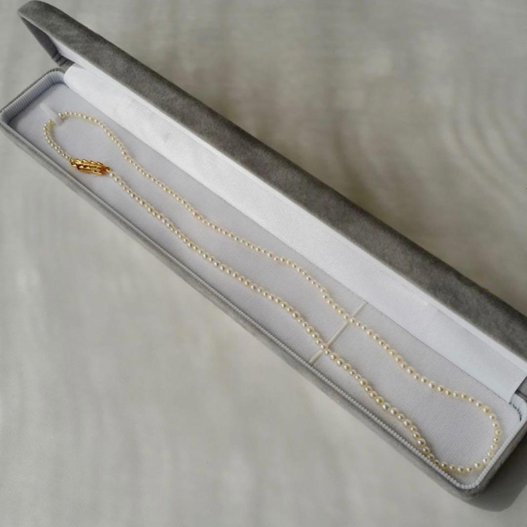 New Akoya pearl necklace featuring very small 3.0-2.0 mm baby mustard seed pearls, 44 cm length