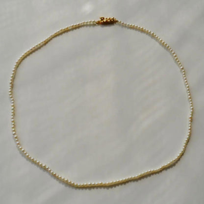 New Akoya pearl necklace featuring very small 3.0-2.0 mm baby mustard seed pearls, 44 cm length