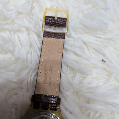 swatch Superb Condition Swatch Mechanical Leather Belt Watch with Stones Automatic Men's — Japanese