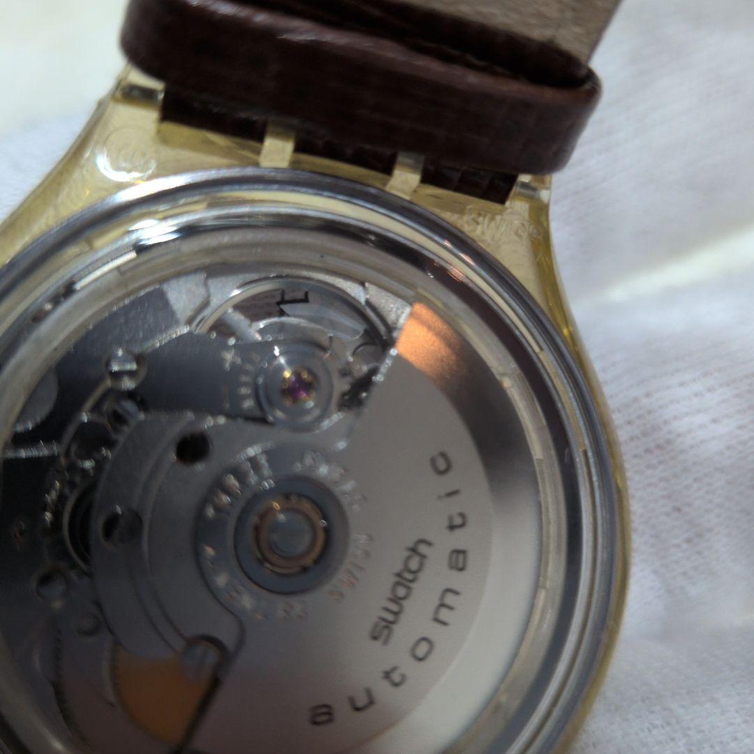 swatch Superb Condition Swatch Mechanical Leather Belt Watch with Stones Automatic Men's — Japanese