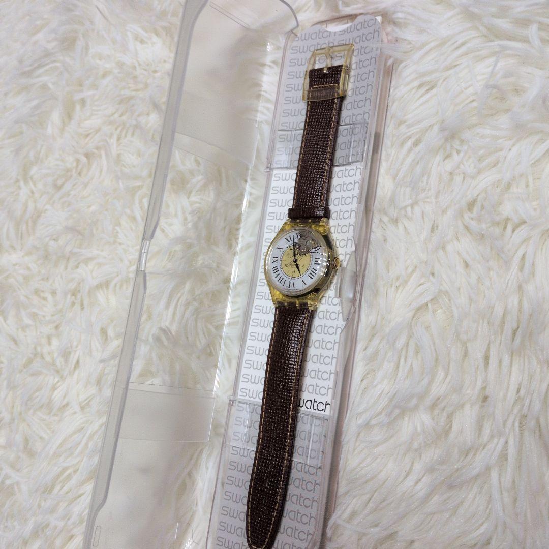 swatch Superb Condition Swatch Mechanical Leather Belt Watch with Stones Automatic Men's — Japanese