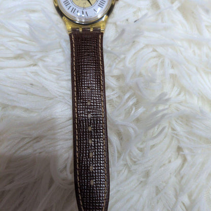 swatch Superb Condition Swatch Mechanical Leather Belt Watch with Stones Automatic Men's — Japanese