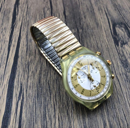 swatch Gold Chronograph Quartz Men's — Japanese