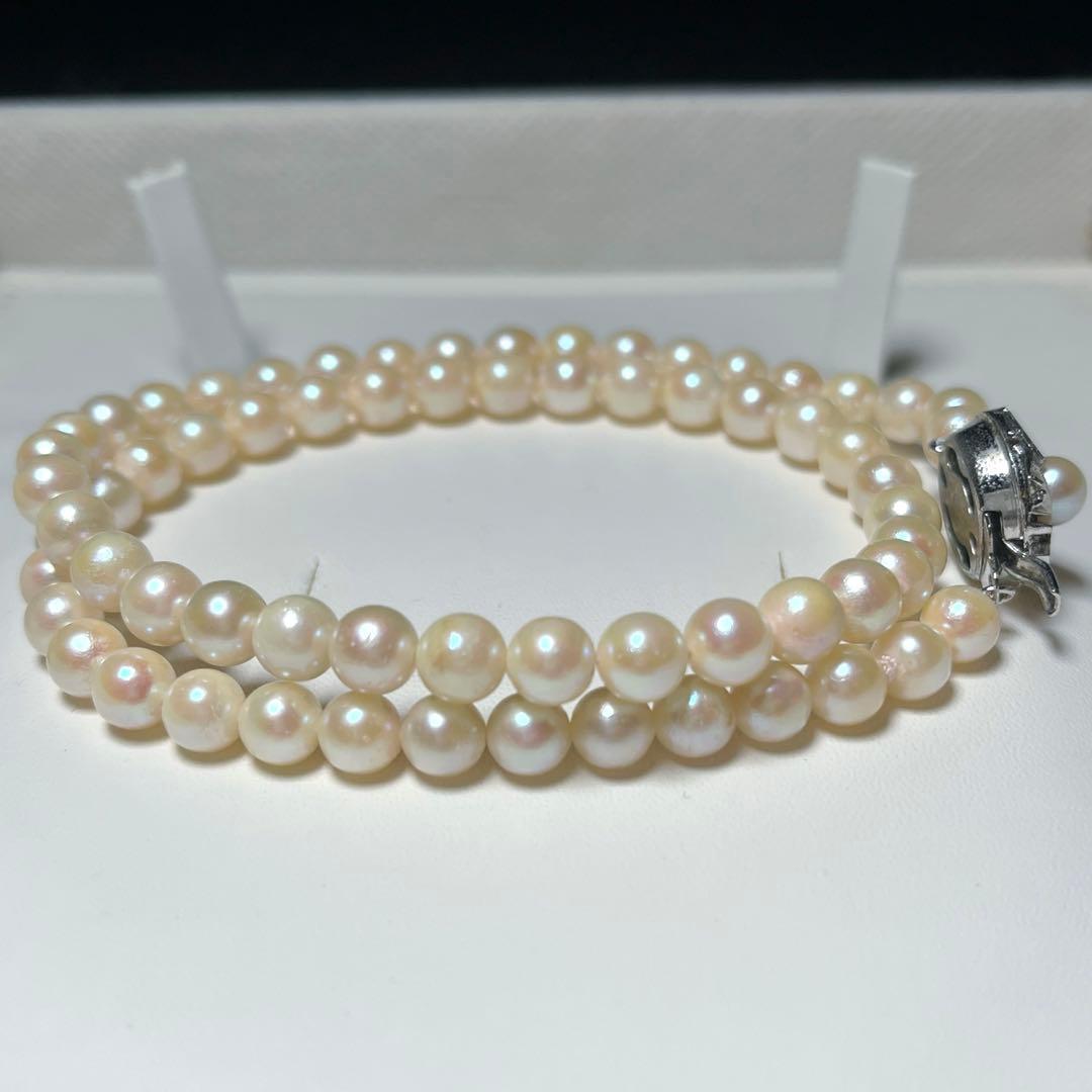 Akoya pearl necklace featuring white pearls 5.9 to 6.5 mm, 43 cm length, perfect for ceremonial occasions