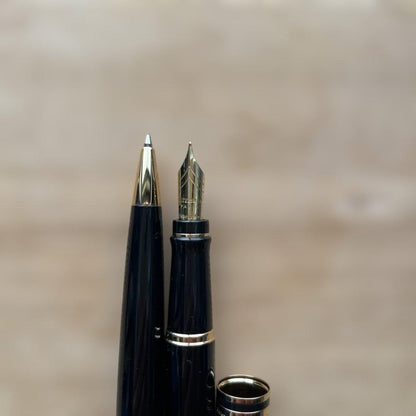 WATERMAN Expert Essential black metal ballpoint pen and fountain pen set with gift box and ink cartridge
