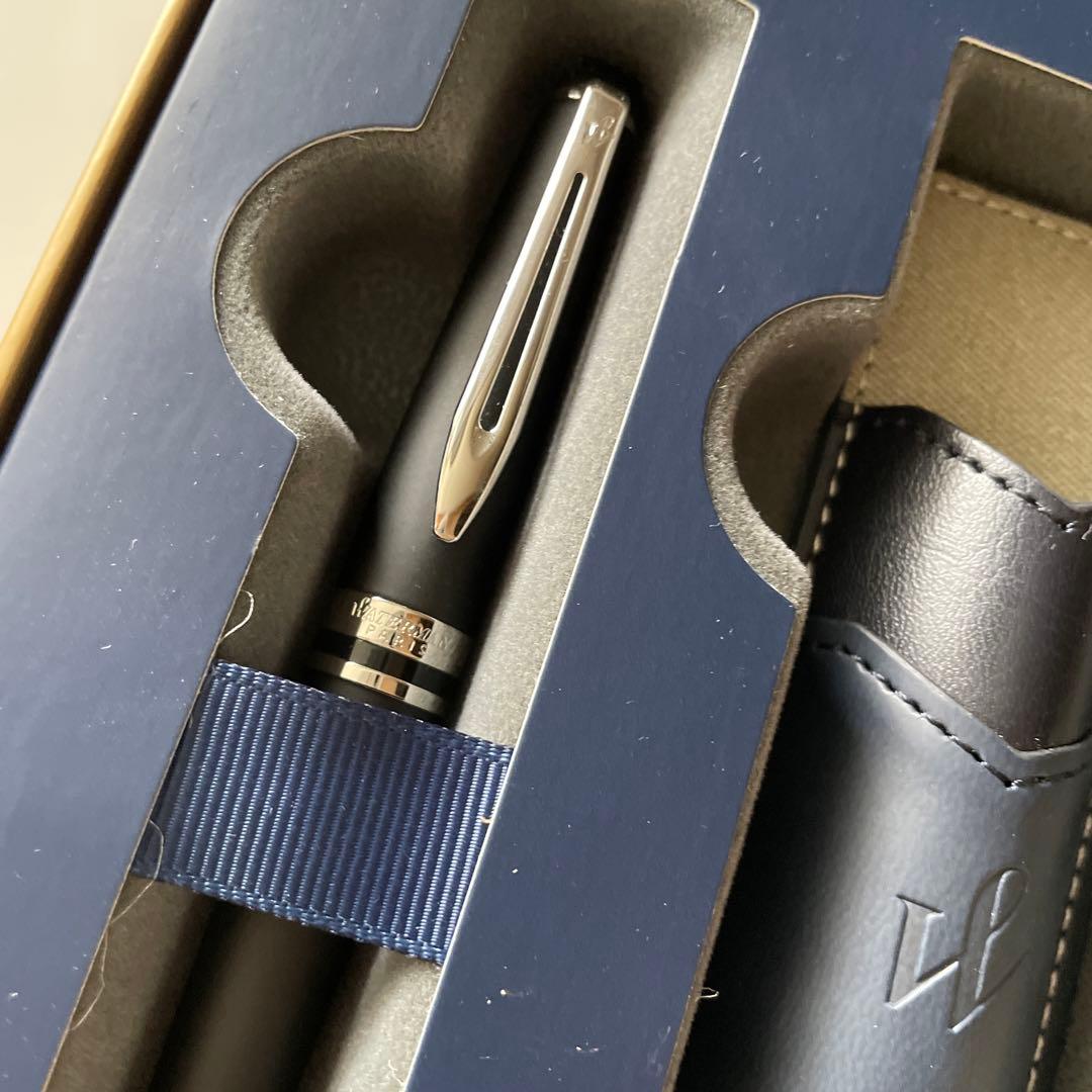 New WATERMAN ballpoint pen with leather pen case in gift box