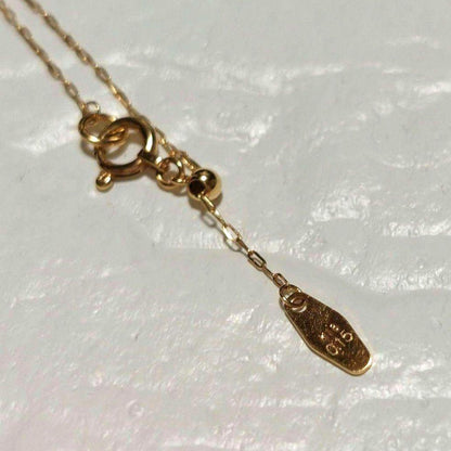 Agete K18 diamond pendant necklace featuring 0.15ct diamond on a delicate link chain